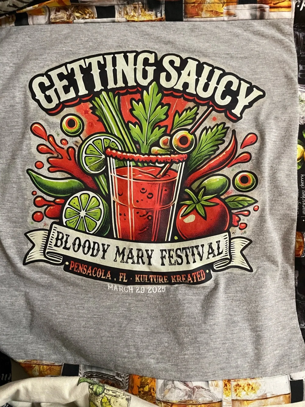 Upcycled T-Shirt Quilt or Throw Cocktail Theme